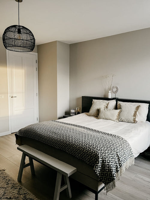 Hoii plaid Isabella - 150x200 cm - Geometrisch - Zwart - vtwonen shop