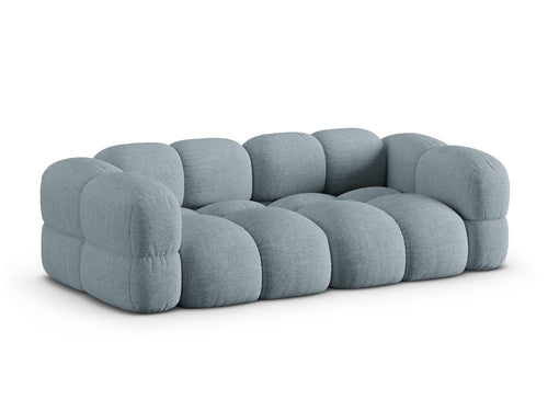 Cosmopolitan Design Bank Loretto 4-zits, structurele stof pastelblauw - 100x250x68cm