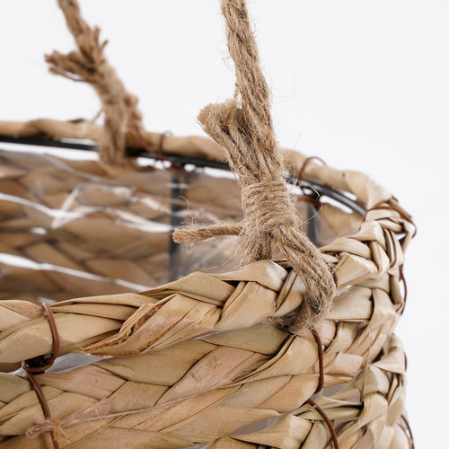 Mica Decorations Avalon Hangpot - Set van 3 - H90 x Ø30 cm - Zeegras - Lichtbruin - vtwonen shop