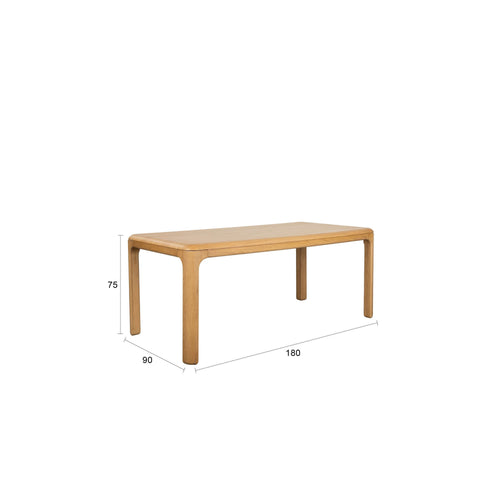 Zuiver Oever Eettafel 180 cm Naturel