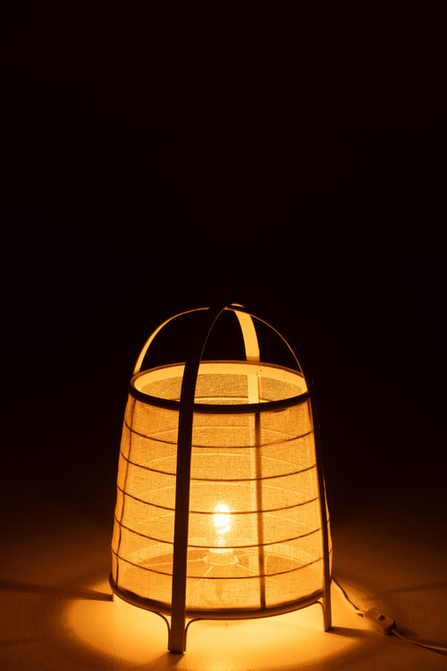 J-Line lamp Rya - katoen/bamboe - wit - large