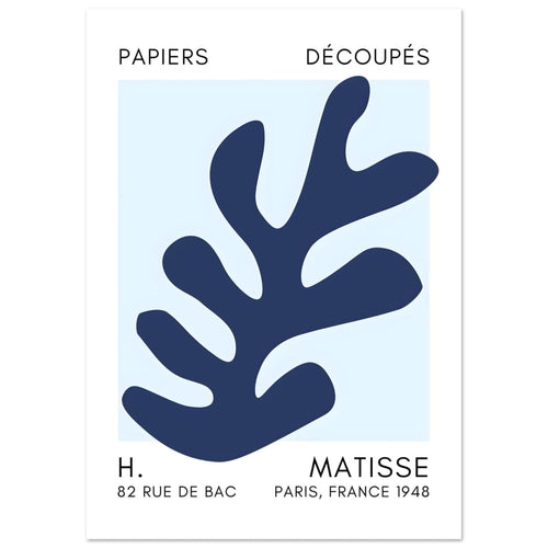 Artfulprints  Matisse – Ocean petals navy blue I   poster A4 21x29.7 cm - vtwonen shop