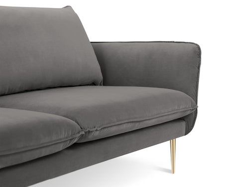 Cosmopolitan Design Bank Vienna 4-zits, flueel, lichtgrijs - 92x230x95cm