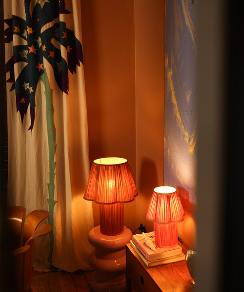 Doing Goods Myra Lamp Fuchsia - Klein 14 x 30 x 36 cm - Zijde/ Viscose
