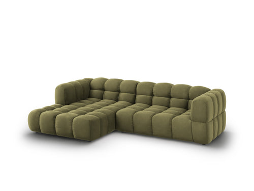 Cosmopolitan Design Modulaire hoekbank links Sky 4-zits, flueel, lichtgroen - 162x272x70cm