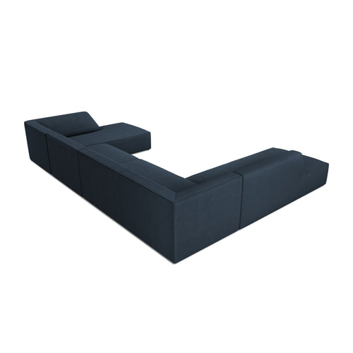 Cosmopolitan Design - Panoramische hoekbank links Siena 7-zits, structurele stof marineblauw - 273x366x69cm