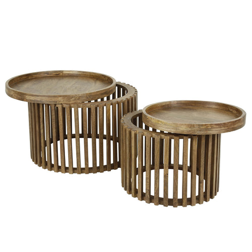 Giga Meubel Salontafel Tweak - Naturel Hout - Set van 2 - 65x65x40cm - vtwonen shop