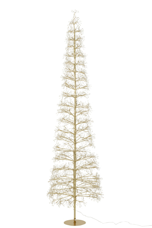 J-Line decoratie Boom - warm witte - ijzer - goud - extra large - LED lichtjes - vtwonen shop