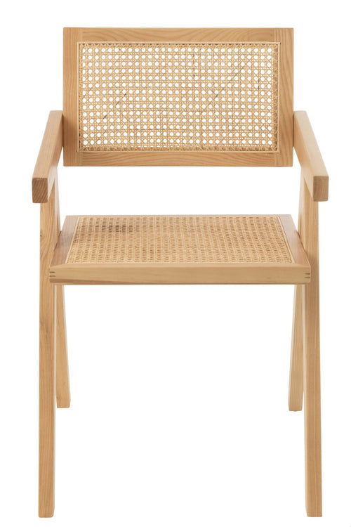 J-Line stoel Rooster - essenhout/rotan - naturel