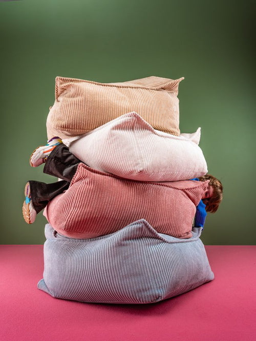 Wigiwama Vierkante Poef - Blauw - vtwonen shop