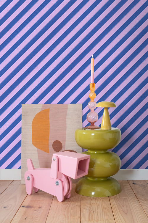 ESTAhome behang strepen lila paars en koningsblauw - 53 cm x 10.05 m - 139957 - vtwonen shop