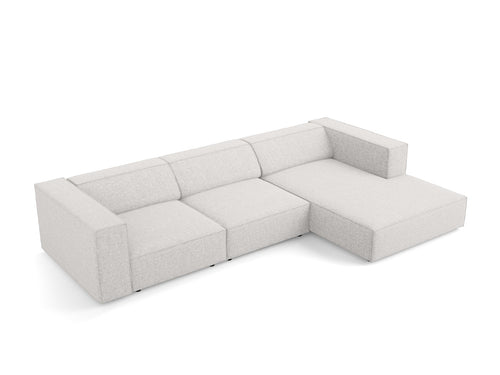 Cosmopolitan Design rechter hoekbank Arendal 4-zits, chenille, lichtgrijs - 166x284x70cm