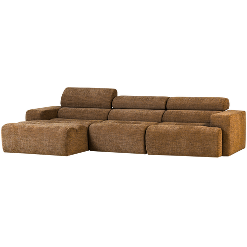 WOOOD chaise longue bank links Novi - Polyester - Karamelbruin Melange - vtwonen shop