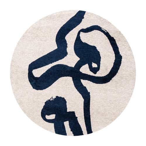 Louis De Poortere vloerkleed Sea Ink - blauw - 240x240cm - vtwonen shop