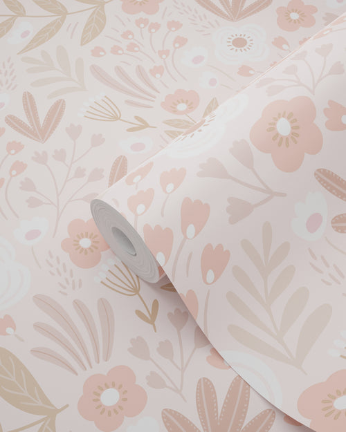 ESTAhome behang bloemetjes licht roze - 50 x 900 cm - 131065 - vtwonen shop