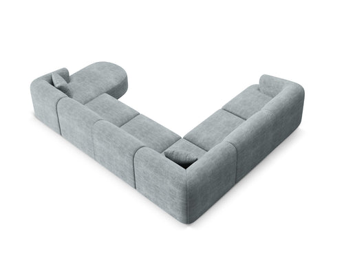 Cosmopolitan Design Modulaire panoramische hoekbank links Campi 7-zits, ribfluwelen donkergrijs - 255x330x70cm