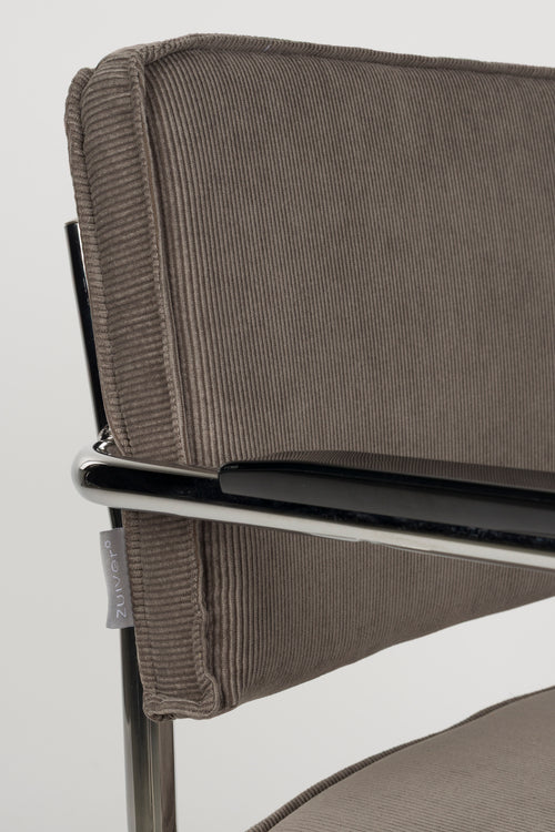 Zuiver Ridge Rib Armstoel Grijs - Set van 2 - vtwonen shop