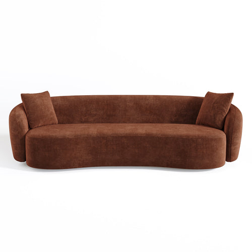 Sia Home - Rechte bank CELINE - Fluweel met reliëf - Terracotta - 210cm - vtwonen shop