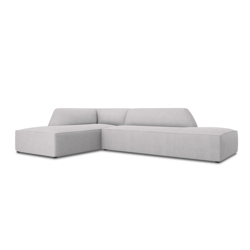 Cosmopolitan Design - Modulaire hoekbank links Siena 4-zits, structurele stof lichtgrijs - 180x273x69cm
