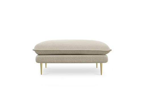 Cosmopolitan Design Poef Vienna structurele stof, beige - 73x93x43cm