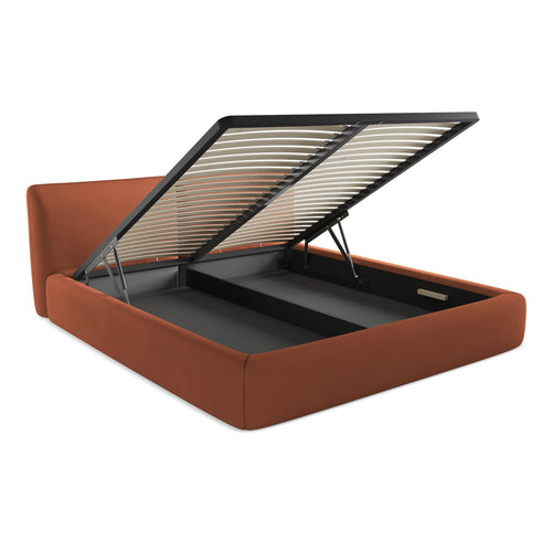 LaMiaSofa Bed met opbergruimte MILANO - Chenille - Terracotta - 200x228x82