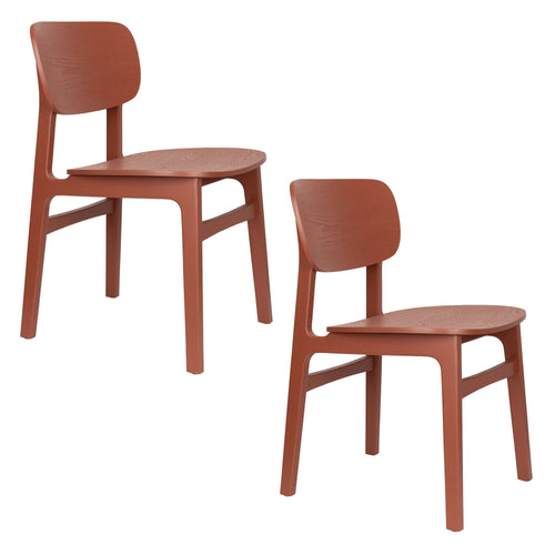 Zuiver Fleur Eetkamerstoelen Rood - Set van 2