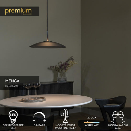 Lucide hanglamp MENGA - Geïntegreerde LED - Fumé