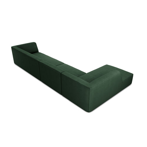 Cosmopolitan Design - Modulaire hoekbank links Siena 5-zits, structurele stof groente - 180x366x69cm