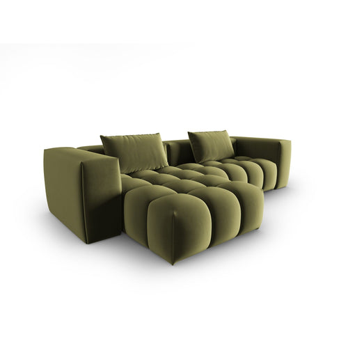 Cosmopolitan Design - Modulaire hoekbank links Verona 3-zits, flueel lichtgroen - 145x260x70cm