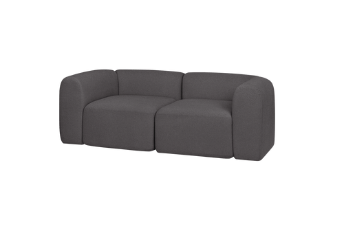 noo.ma Flom 2-zits bank - Fog Grey, zachte bekleding, modern design