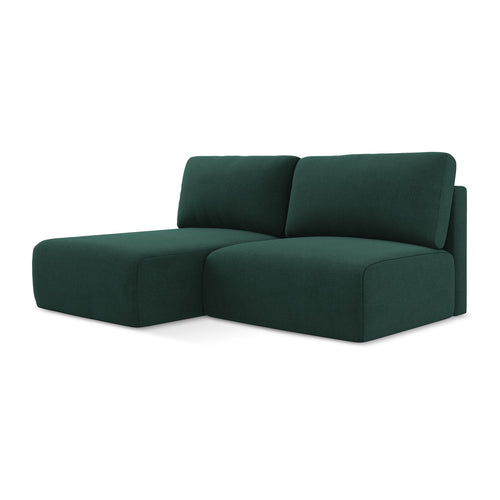 LaMiaSofa hoekbank links Ostia - textuurstof - flessengroen - 210x149x79