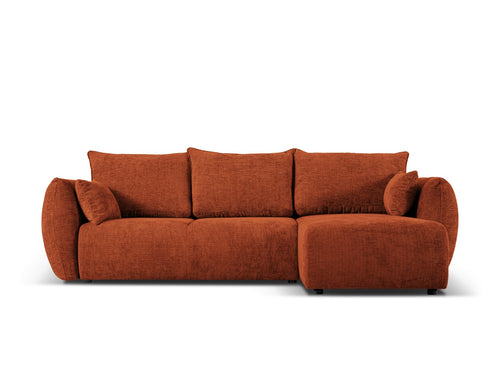 Cosmopolitan Design Converteerbare hoekbank rechts met opbergdoos Matera 4-zits, chenille, terracotta - 173x253x86cm