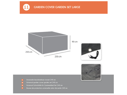 MaximaVida tuinmeubel beschermhoes London 250 x 250  x 90 cm zwart - zware uitvoering