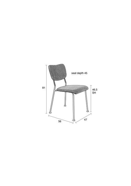 Zuiver Benson Eetkamerstoelen Oker - Set van 2 - vtwonen shop