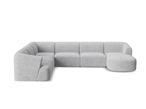 Cosmopolitan Design Modulaire panoramische hoekbank links Campi 7-zits, ribfluwelen geld - 255x330x70cm