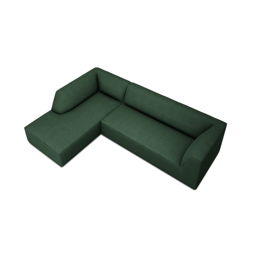 Cosmopolitan Design - Modulaire hoekbank links Siena 4-zits, structurele stof groente - 180x273x69cm