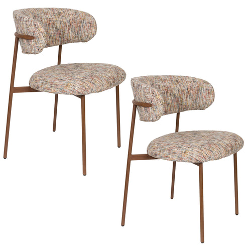 Housecraft Living Claes Eetkamerstoelen Gemêleerd Multi - Set van 2 - vtwonen shop