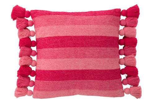 J-Line kussen Stripe - textiel - roze - vtwonen shop