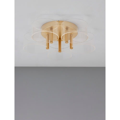 Merano Hayward Geïntegreerde LED Semi Flush Light Messing Goud Metaal LED 28W 1300Lm 3000K