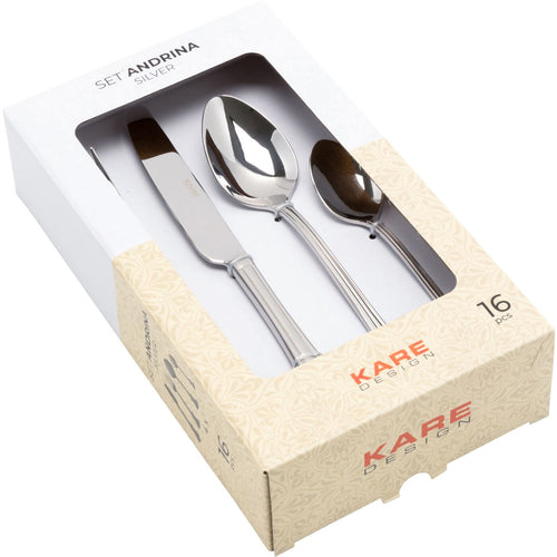 Kare Design Bestek Andrina zilver (16-part)