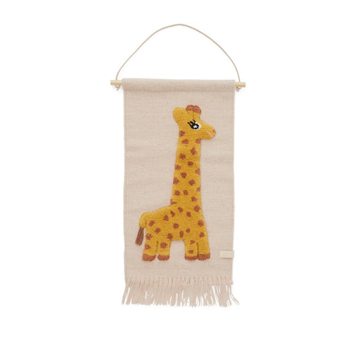 OYOY Wandtapijt Giraffe - wol