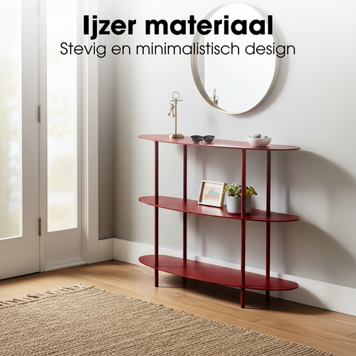 Mica Decorations Wandrek – Opbergrek en Metalen Wandrek voor Decoratie Woonkamer – Geschikt voor Planten en Accessoires – Stevig Rek van IJzer – 90 x
