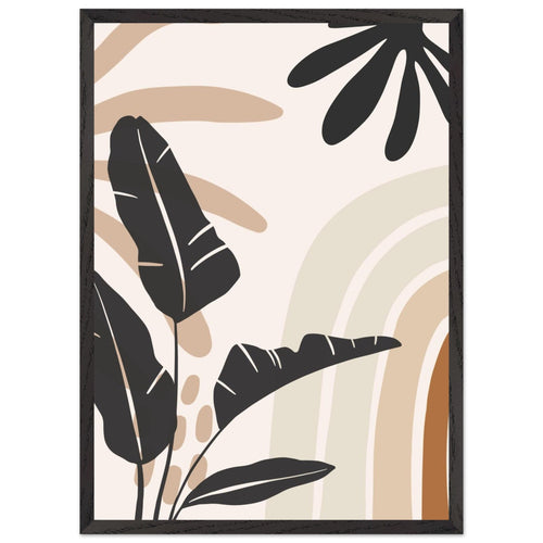 Artfulprints Poster met Lijst Boho – Jungle motion   - 50x70 cm - beige
