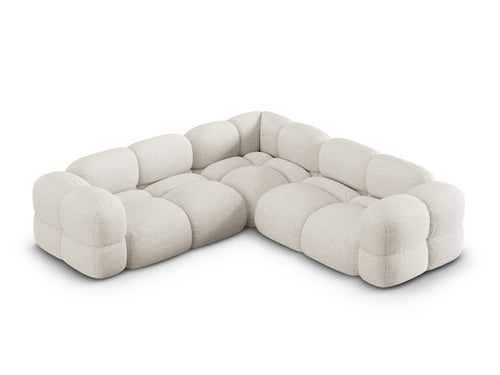 Cosmopolitan Design Symmetrische hoekbank Loretto 4-zits, structurele stof beige - 250x250x68cm