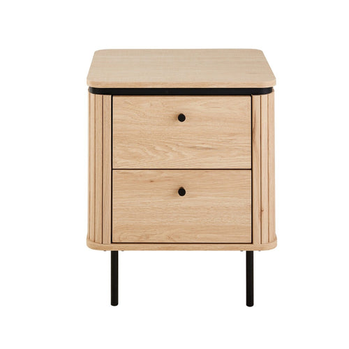 Calicosy - MALAGA Nachtkastje 2 lades - Licht hout - 40x48x55 cm