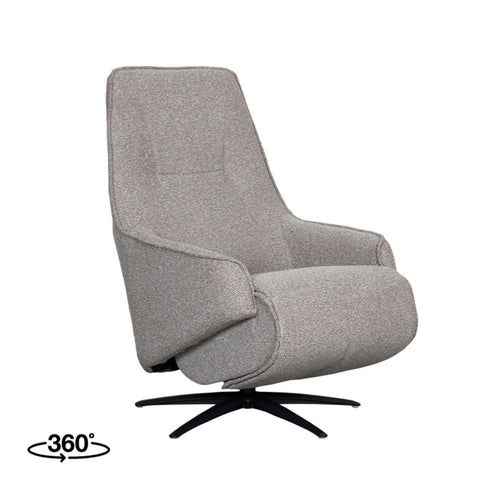 LABEL51 Fauteuil Odense Elektrisch - Grijs Bouclé - Draaibaar