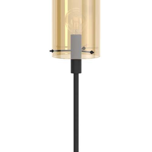 Stars of Light vloerlamp Polverara - e27 - 155 cm - zwart/amber