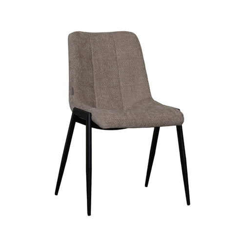 LABEL51 Eetkamerstoel Noor - Taupe/Zwart - Set van 2