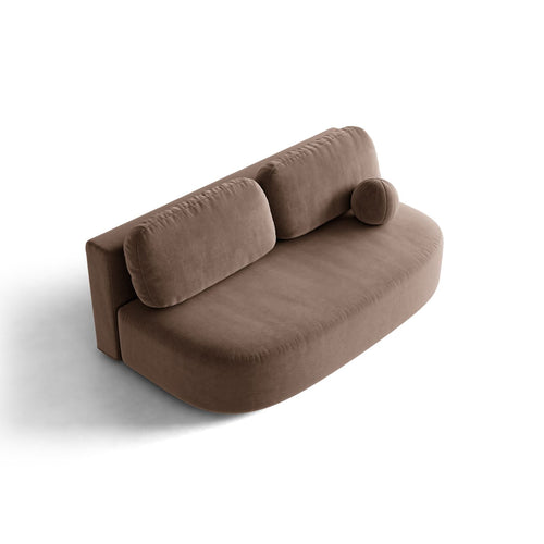 Cosmopolitan Design - Slaapbank met opbergdoos Sophia 3-zits, flueel chocolade - 110x202x89cm