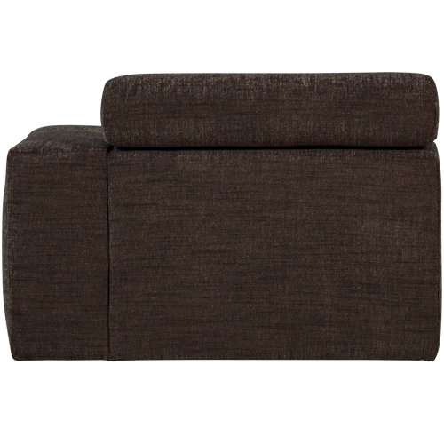 WOOOD 1-zits element bank arm rechts Novi - Polyester - Donkerbruin - 86x109x113